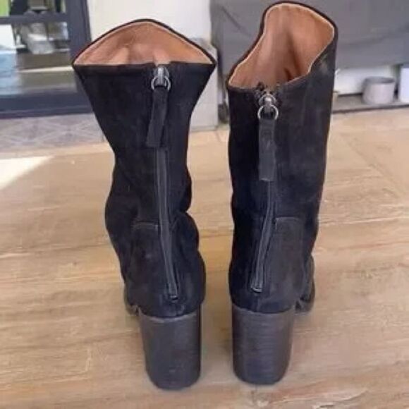 Free People Ellie Block Heel Boot Black Suede US 7 - Picture 14 of 14